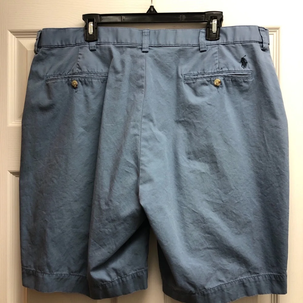Polo by Ralph Lauren Light Blue Cotton Flat-Front Men’s Shorts